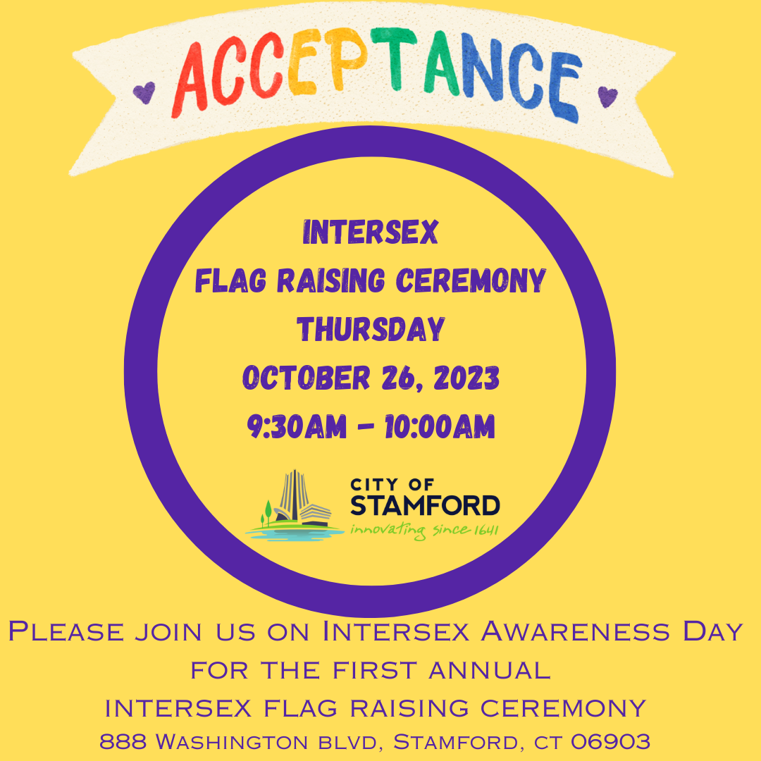 Intersex Flag Raising on Oct 26 at 9:30 am at the government center