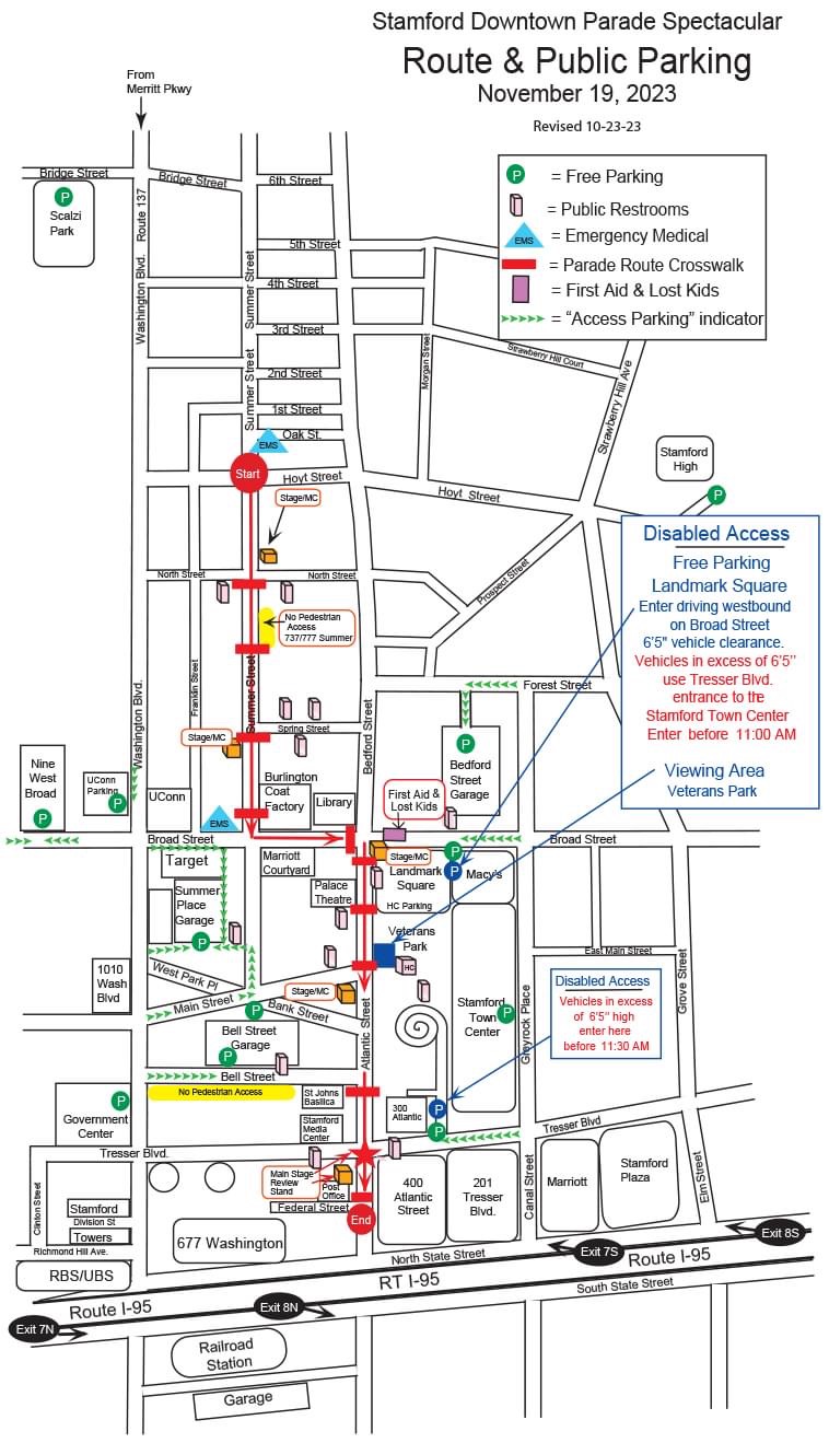 a map of the parade route for stamford spectacular parade