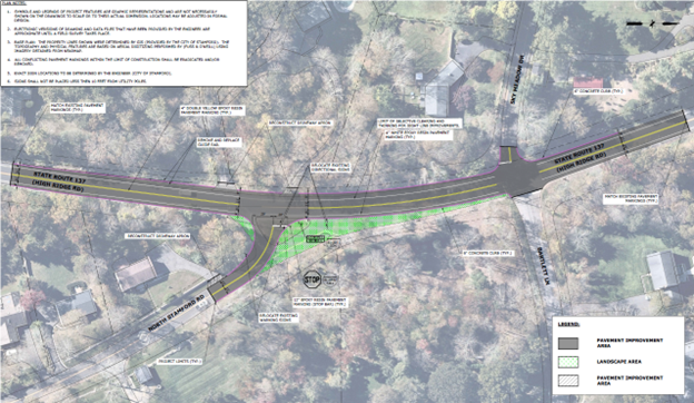 A rendering of the new intersection at High Ridge Rd and North Stamford Rd