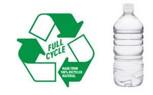 recycling symbol and water bottle